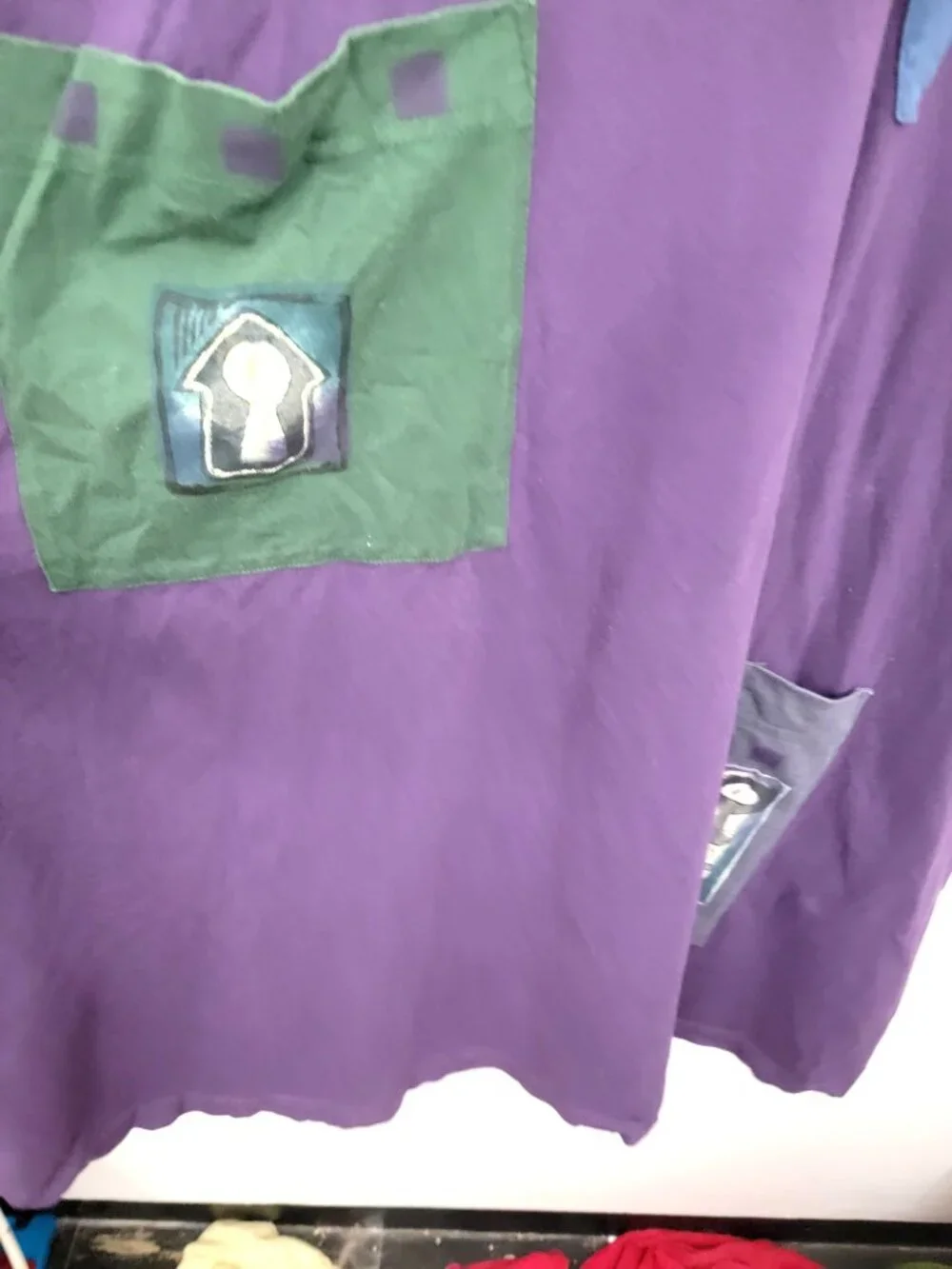 Blue Fish Pinafore Overalls Maxi Dress with Pockets Purple 1 - Picture 3 of 9